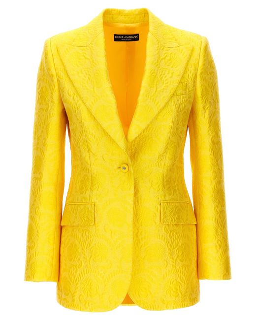 Dolce & Gabbana Yellow Single-breasted Turlington Blazer Blazer And Suits