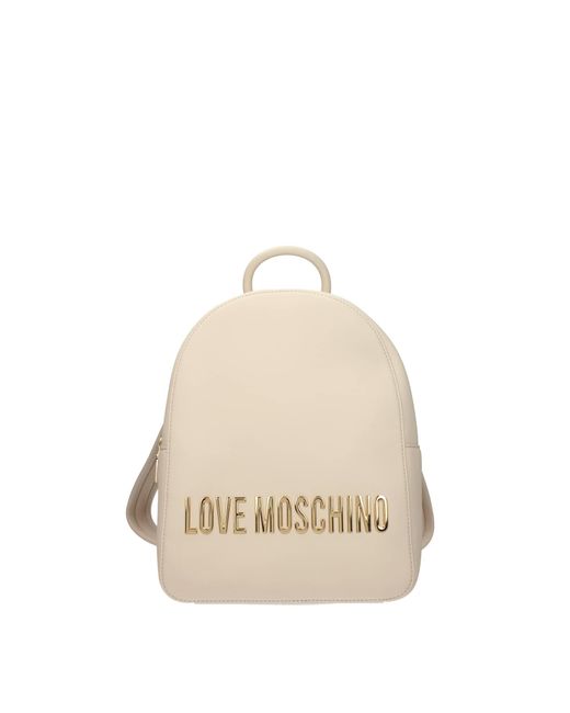 Love Moschino Natural Backpacks And Bumbags Eco Polyurethane Ivory