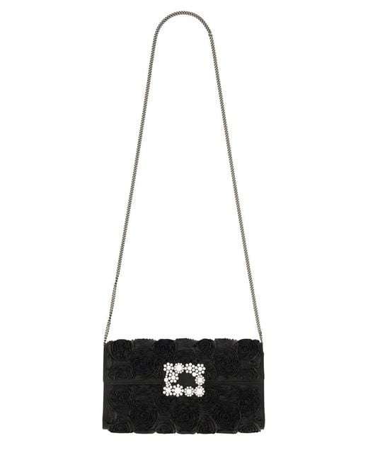 Roger Vivier Black "Efflorescence" Clutch Bag