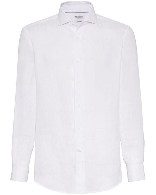 Camicia di Brunello Cucinelli in White da Uomo