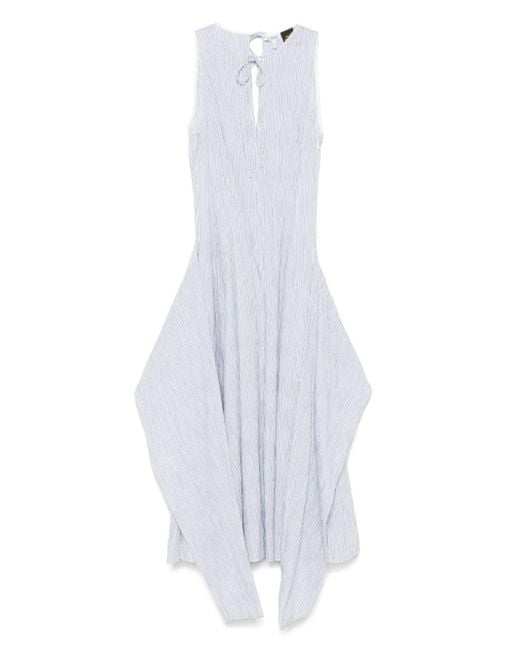 Loewe White Cotton Blend Midi Dress