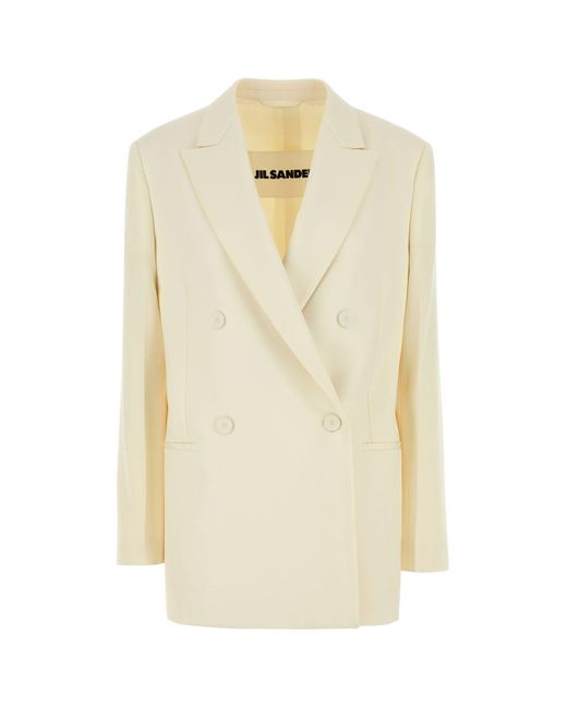 ジャケット JIL SANDER Cream Wool Blazer Jil Sander Cream Wool Blazer in Natural | Lyst