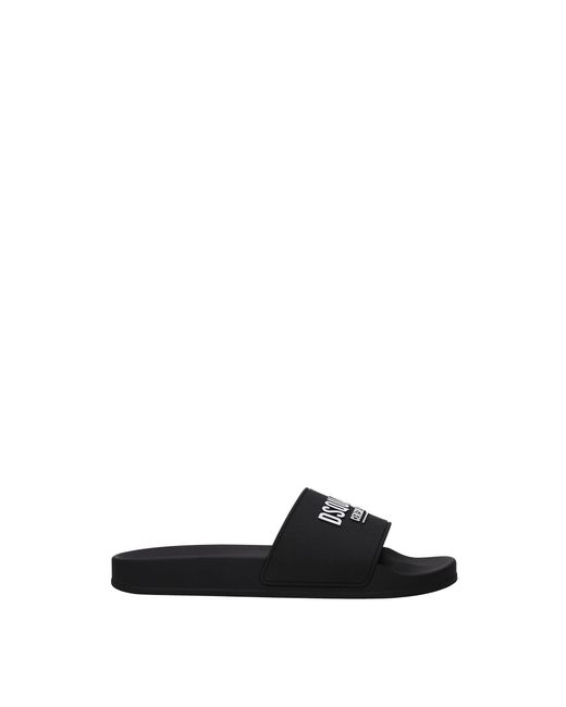 DSquared² Black Slippers And Clogs Ceresio 9 Rubber for men