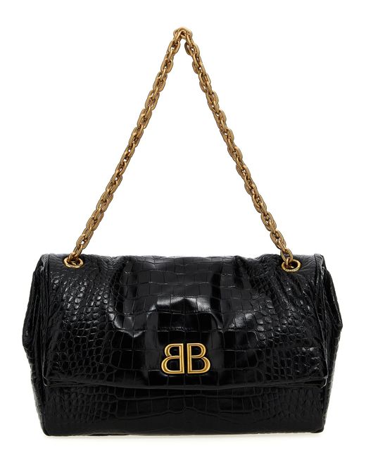 Balenciaga Black Monaco Sling Shoulder Bags