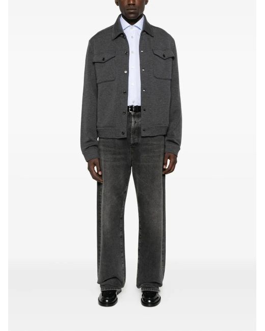 Kiton White Striped Cotton Shirt for men