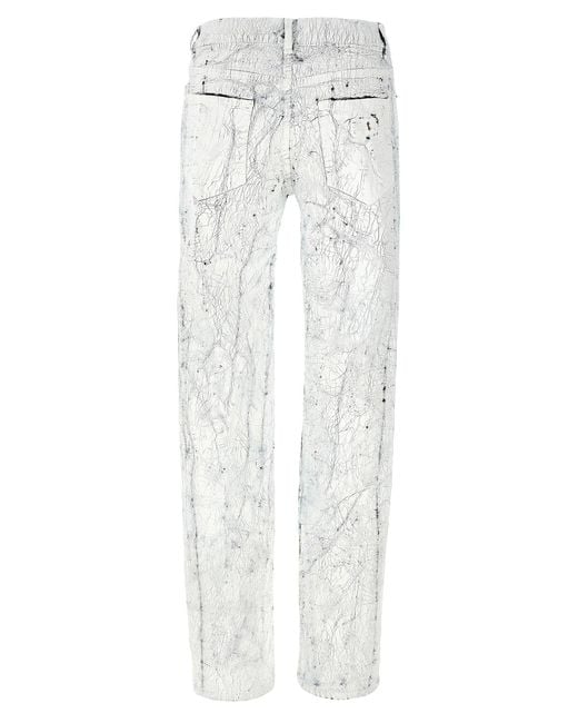 MM6 by Maison Martin Margiela White Craqué-Effect Denim Jeans for men
