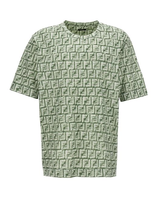 Ff T Shirt Verde di Fendi in Green da Uomo