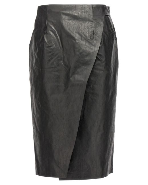 Kassl Gray Wrap Skirt Oil Skirts