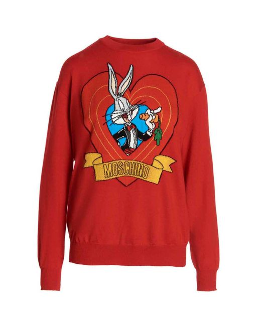 Moschino Red Bugs Bunny Sweater