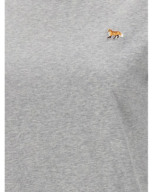 Baby Fox T Shirt Grigio di Maison Kitsuné in Gray