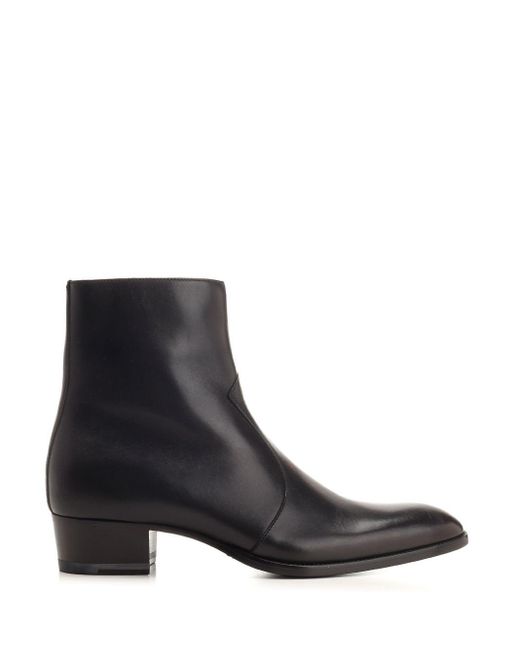 Saint Laurent Black Wyatt Chelsea 40 Boots for men