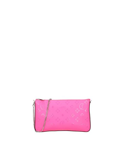 Louboutin Pink Shoulder Bags Loubila Leather Fluo
