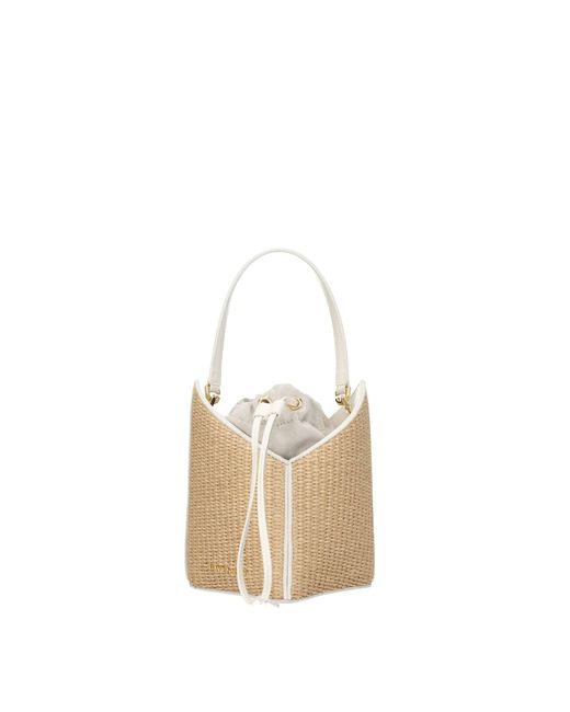 Givenchy White Handbags Cut Out Raffia Beige Natural