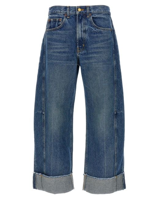 B Sides Blue Relaxed Lasso Cuffed Jeans