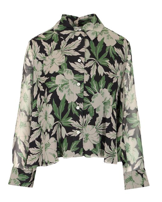 Loewe Green Light Silk Crêpe Shirt Shirts