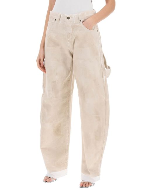 DARKPARK Natural Audrey Marble Effect Cargo Jeans