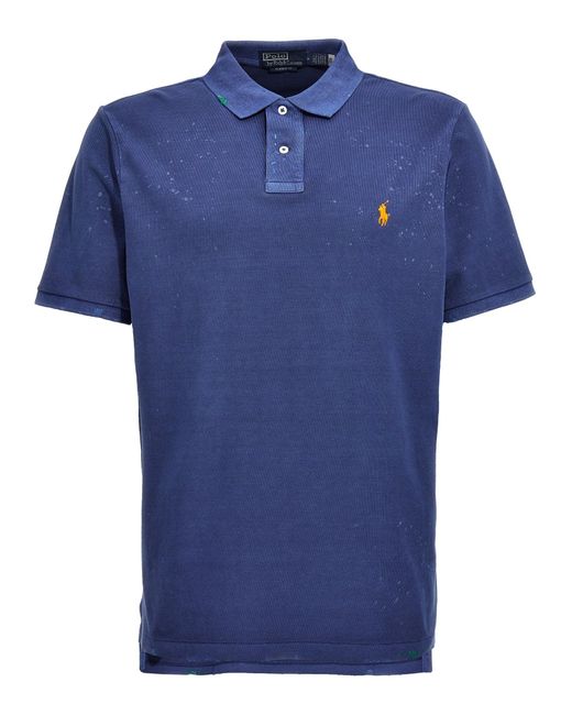 Polo Ralph Lauren Blue Logo Embroidery Shirt Polo for men