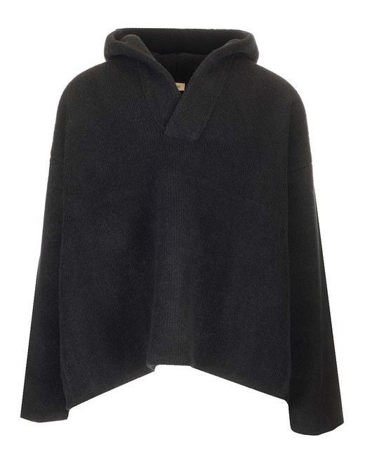 Merino Polo Hoodie Knitwear Nero-Uomo di Fear Of God in Black da Uomo