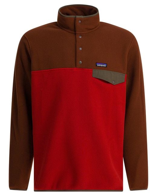 Patagonia Lightweight Synchilla Snap-t Fleece Jackets Red for men
