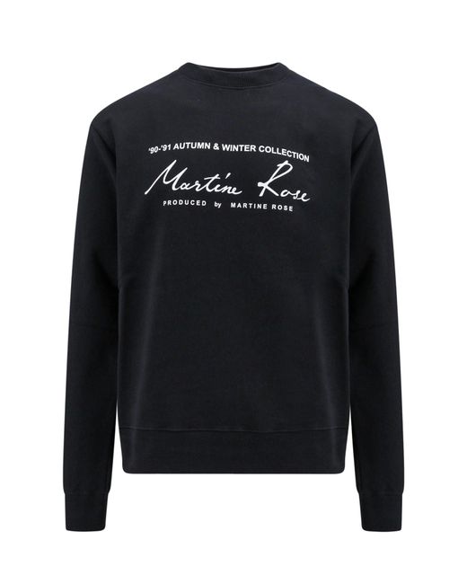 Martine Rose Black Cotton Sweatshirt With Logo Print for men