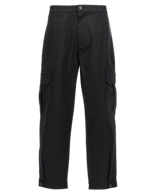 Moschino Logo Embroidery Pants Black for men