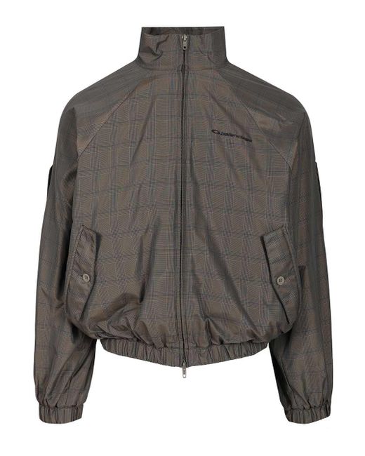Balenciaga Gray Prince Of Wales Windbreaker Jackets Grey for men