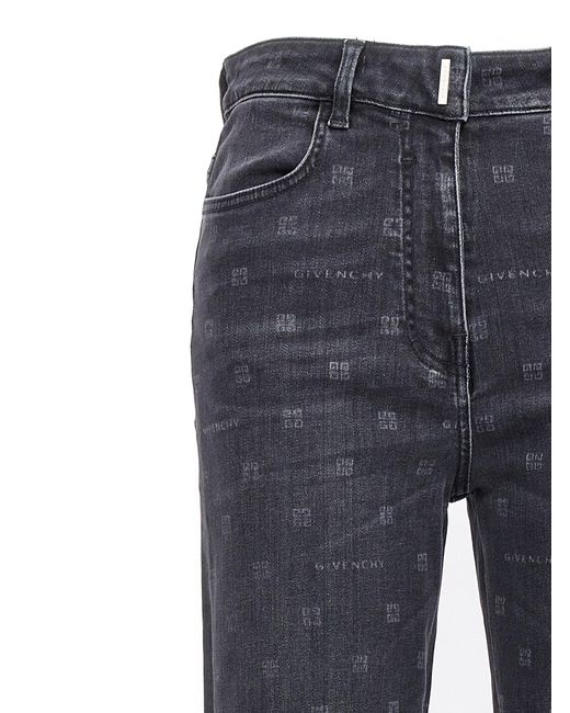 Logo Print Jeans Nero di Givenchy in Blue