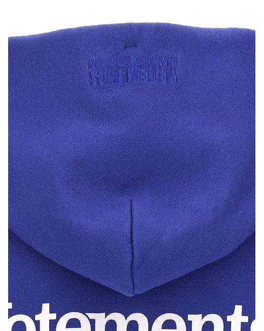 Campaign Logo Felpe Blu di Vetements in Blue