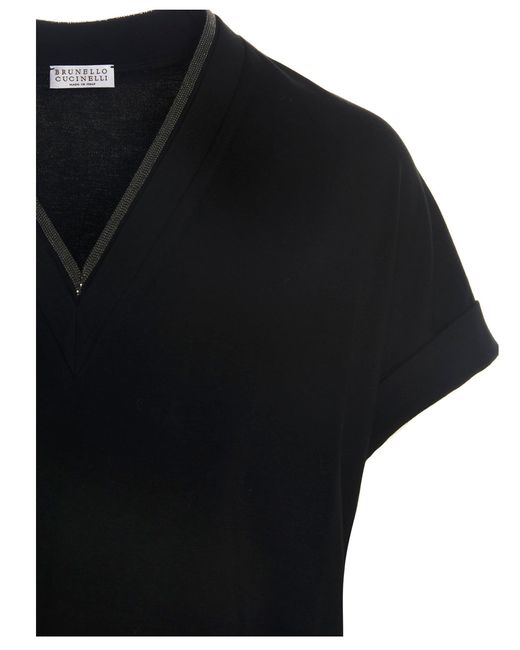 T Shirt Nero di Brunello Cucinelli in Black
