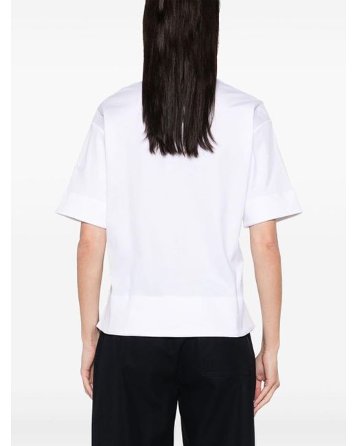 Max Mara Pure White Logo Cotton T Shirt
