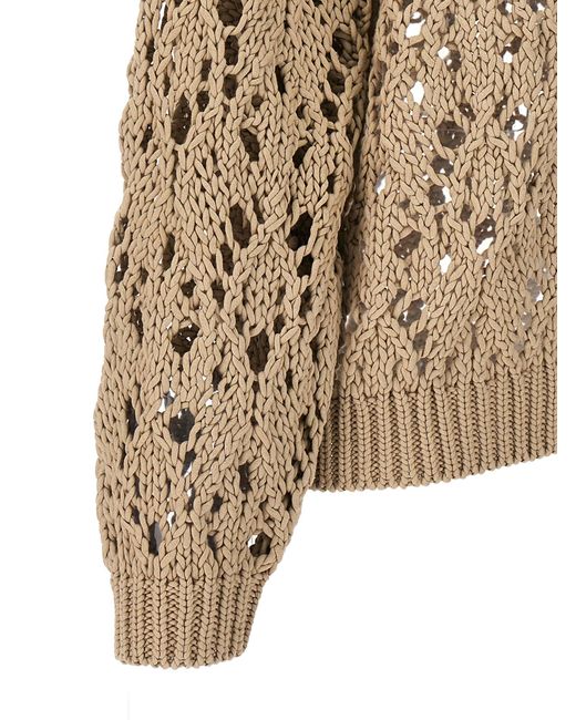 Knit Cardigan Maglioni Beige di Brunello Cucinelli in Natural