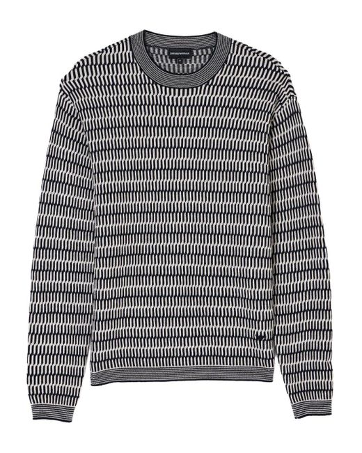 Emporio Armani Gray Wool Crewneck Jumper for men