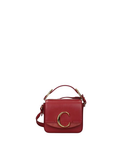 Chloé Red Handbags Leather Rose