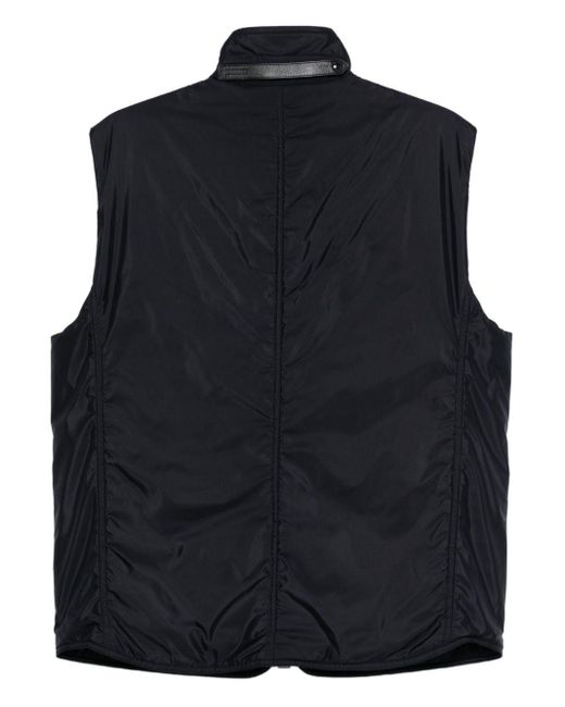 Tom Ford Black Satin Zipped Vest for men