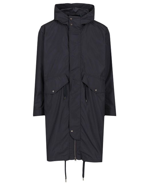 Herno Blue Recycled Nylon Lightweight Parka Coats for men