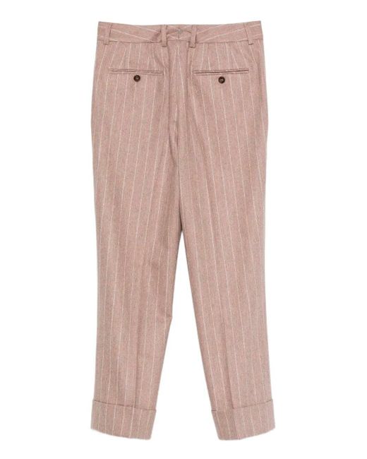 Pantaloni A Righe-Donna di Incotex in Natural