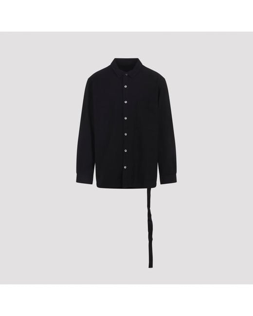 Rick Owens Black Cotton Jumbo Outershirt for men