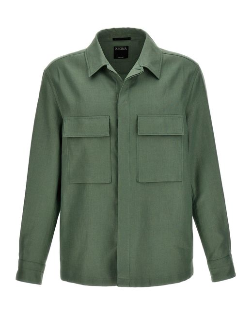 Linen Jacket Giacche Verde di Zegna in Green da Uomo