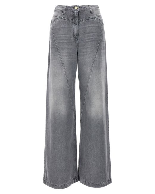 Wide Leg Jeans Grigio di Elisabetta Franchi in Gray