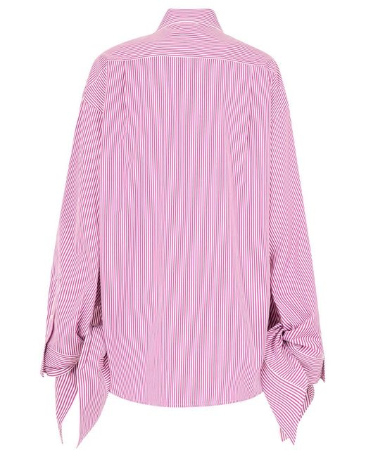 Balenciaga Pink Knotted Cuff Blouse
