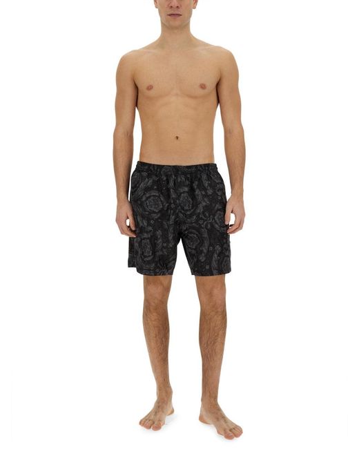 Versace Gray Reversible Swimsuit for men