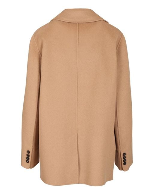 Max Mara Natural Double-Breasted Wool Jacket Jackets