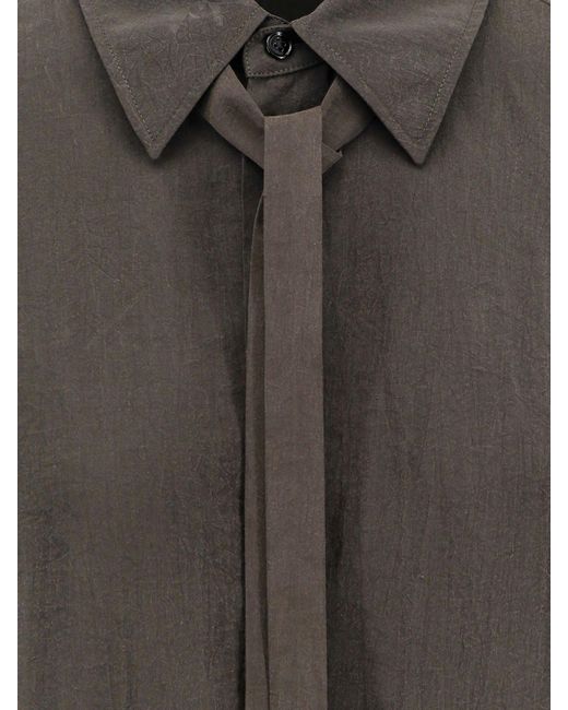 Camicia maxi lenght con cravatta di Lemaire in Gray