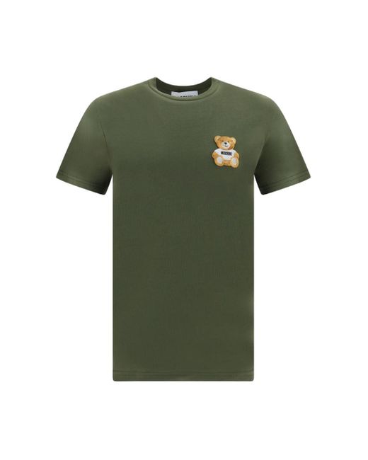 Moschino Green T-Shirt With Application for men