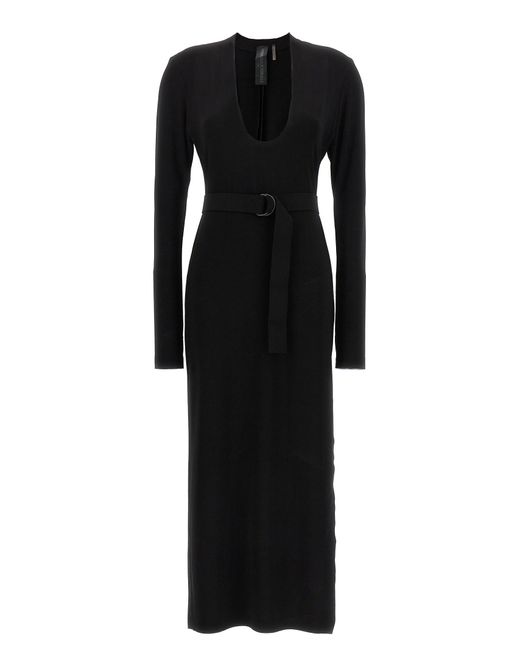 Long U-Neck Dress Abiti Nero di Norma Kamali in Black