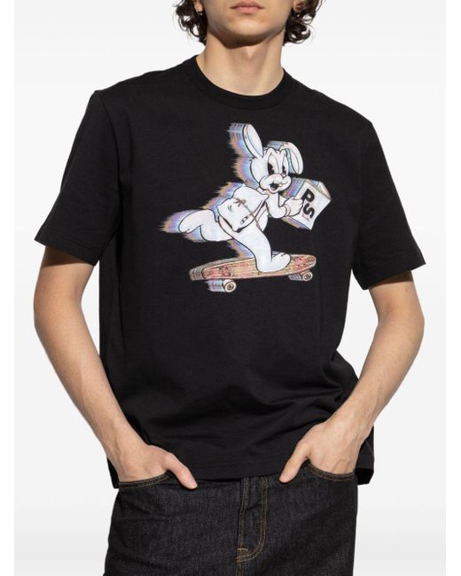 Paul Smith Black Crewneck Graphic T-Shirt for men