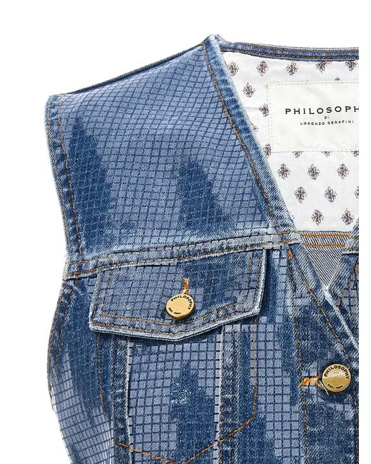 Philosophy Blue Sequin Vest Top Tops