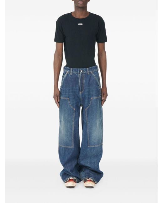 Maison Margiela Blue Wide-Leg Denim Jeans