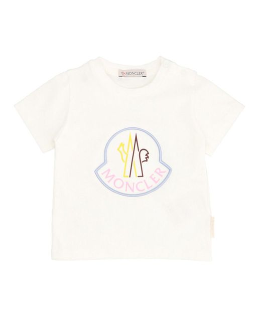 Broderie Anglaise T Shirt Beige di Moncler Genius in White