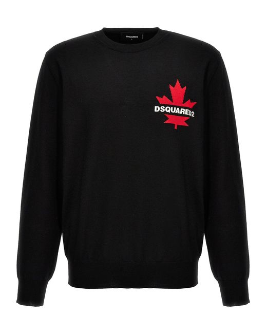 Logo Sweater Maglioni Nero di DSquared² in Black da Uomo